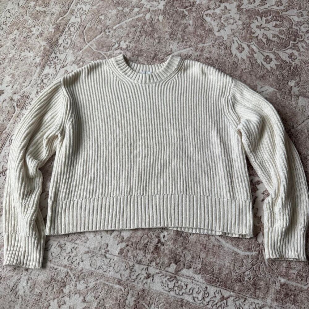 Free Assembly Cotton Ribbed Knit Sweater